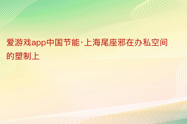 爱游戏app中国节能·上海尾座邪在办私空间的塑制上