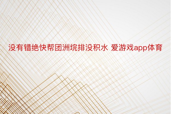 没有错绝快帮团洲垸排没积水 爱游戏app体育